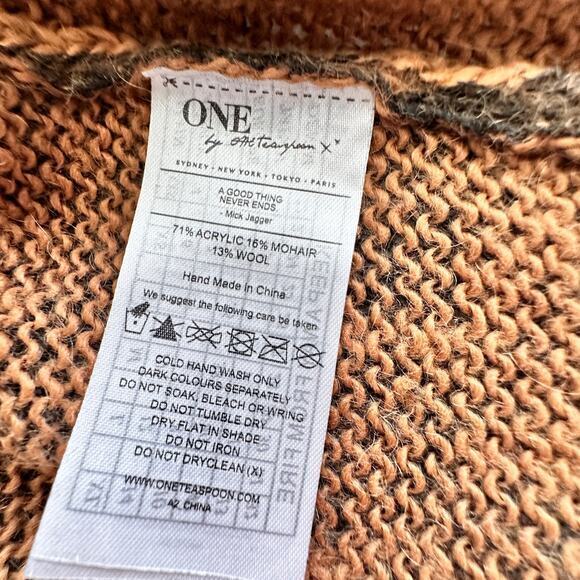 One Teaspoon M Big Cat animal print wool mohair blend Sweater - Picture 9 of 10